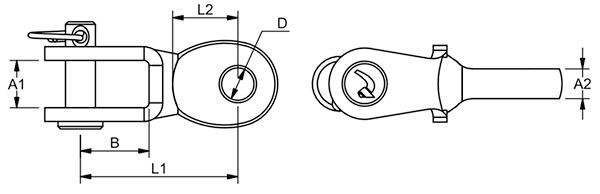 BW140 Toggle Eye-Fork drawing