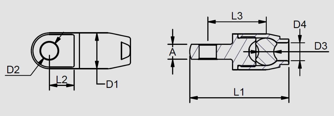 BWRA82 Rope Eye, Aluminum drawing