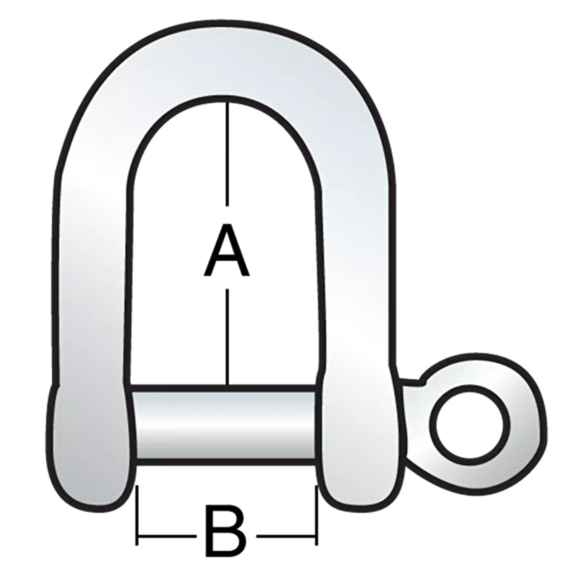 HK21LONG Stainless Steel Shackle Long drawing