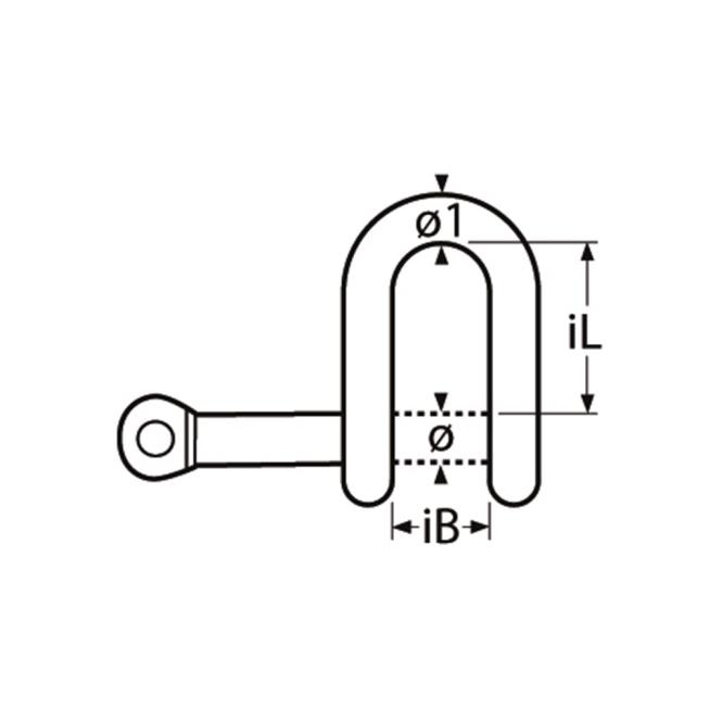 PRH102 D-Shackle Captive Pin drawing