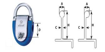 WR166 Toe rail pad eye drawing